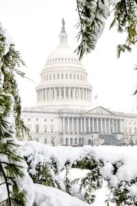 US Capitol in winter